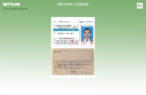 Шаблон за верзија на возачка дозвола од Јапонија во модерен стил